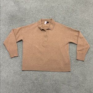 Quince Mongolian Cashmere Polo Sweater Size XL